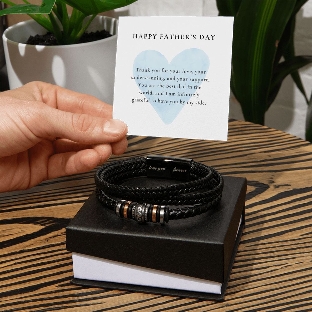 Happy Father's Day...Love You Forever Leather Bracelet