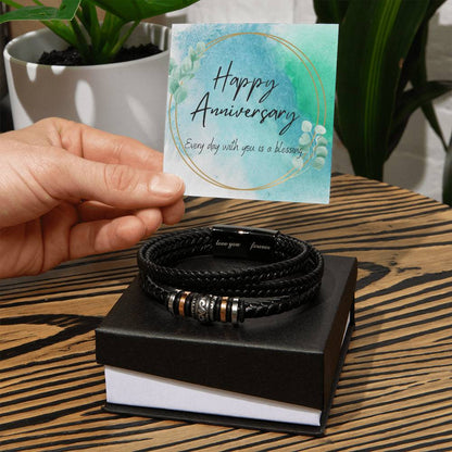 Happy Anniversary...Every day with you is a blessing...Love You Forever Leather Bracelet