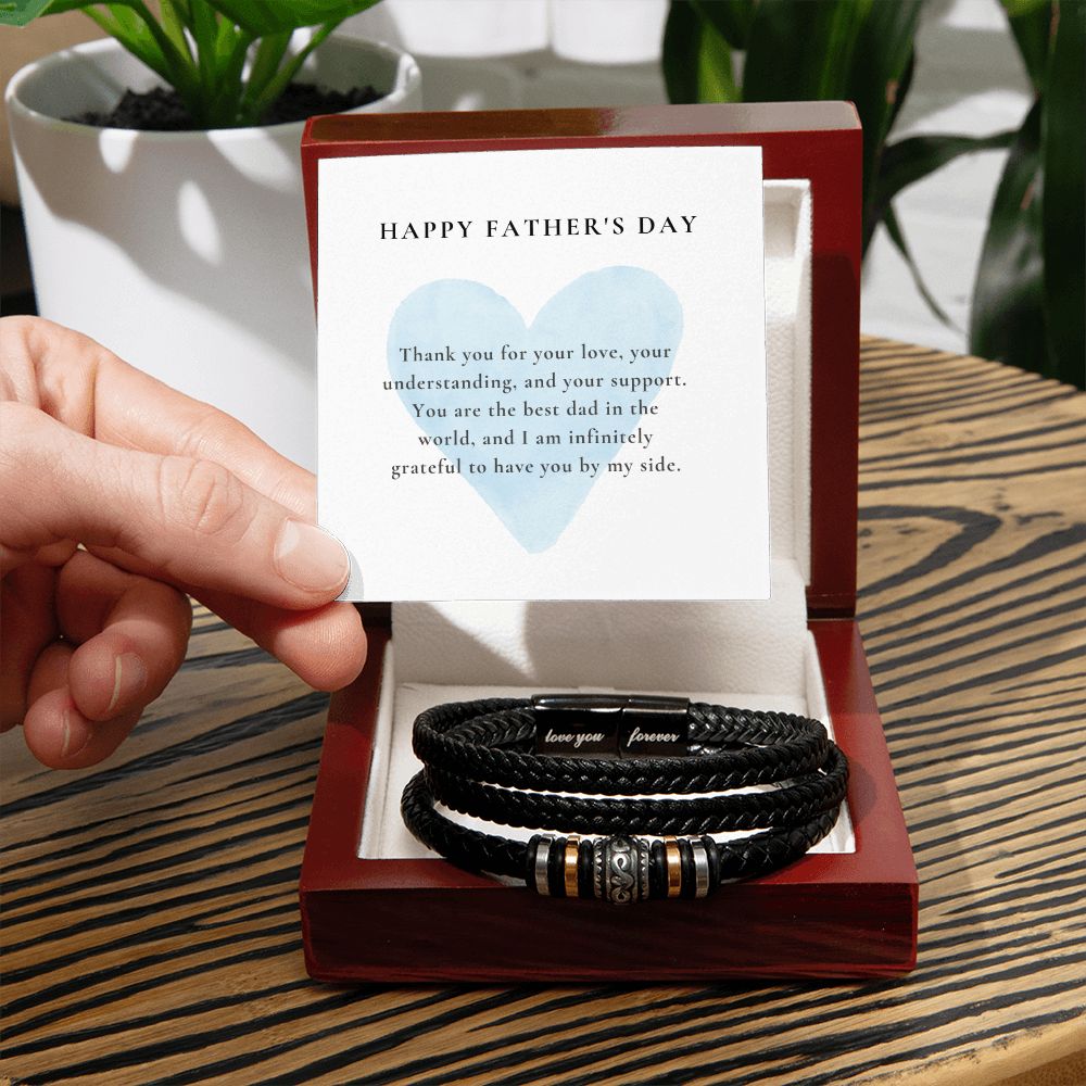 Happy Father's Day...Love You Forever Leather Bracelet